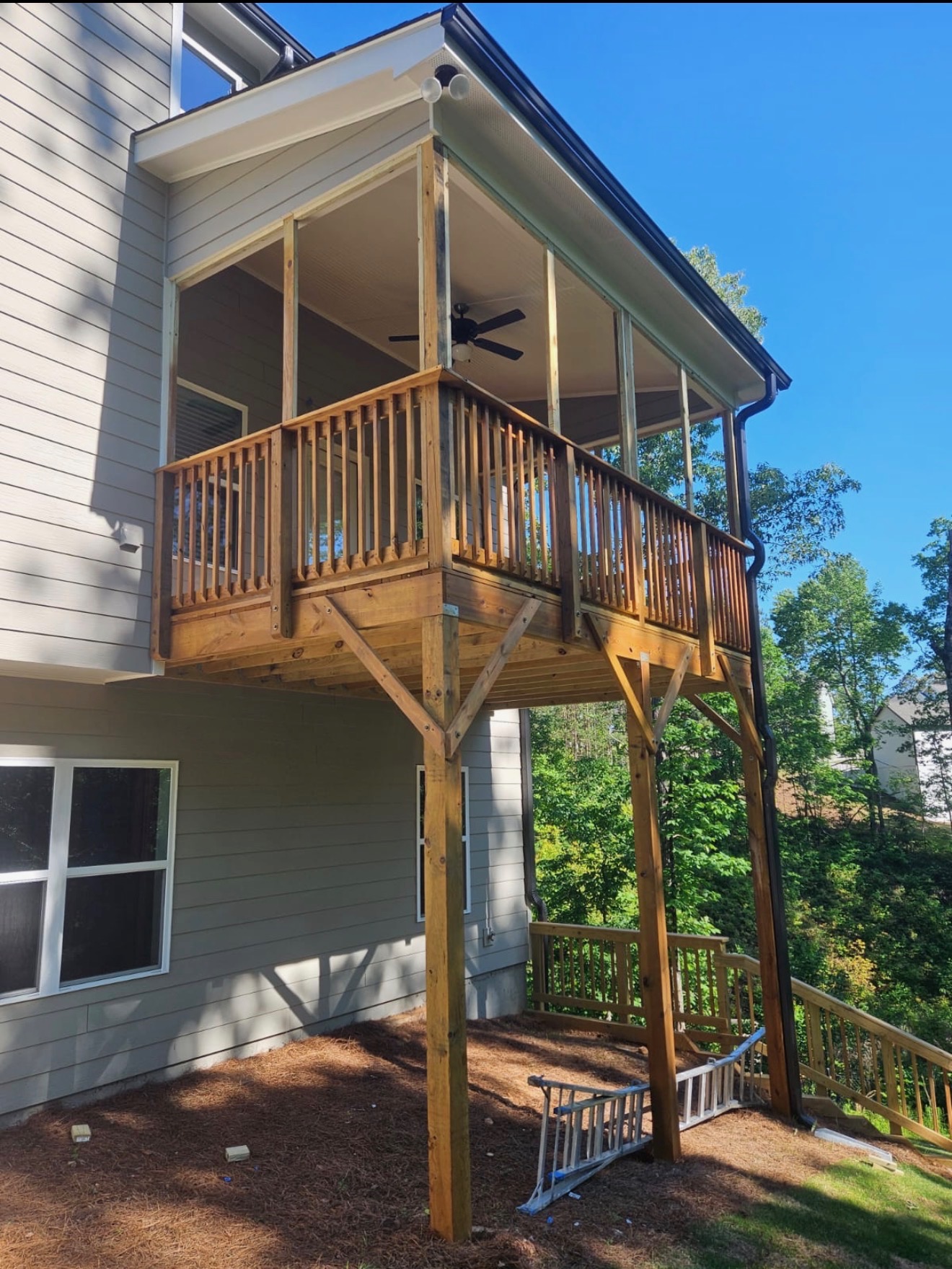 backyard deck ideas Canton in Canton home — finished detail