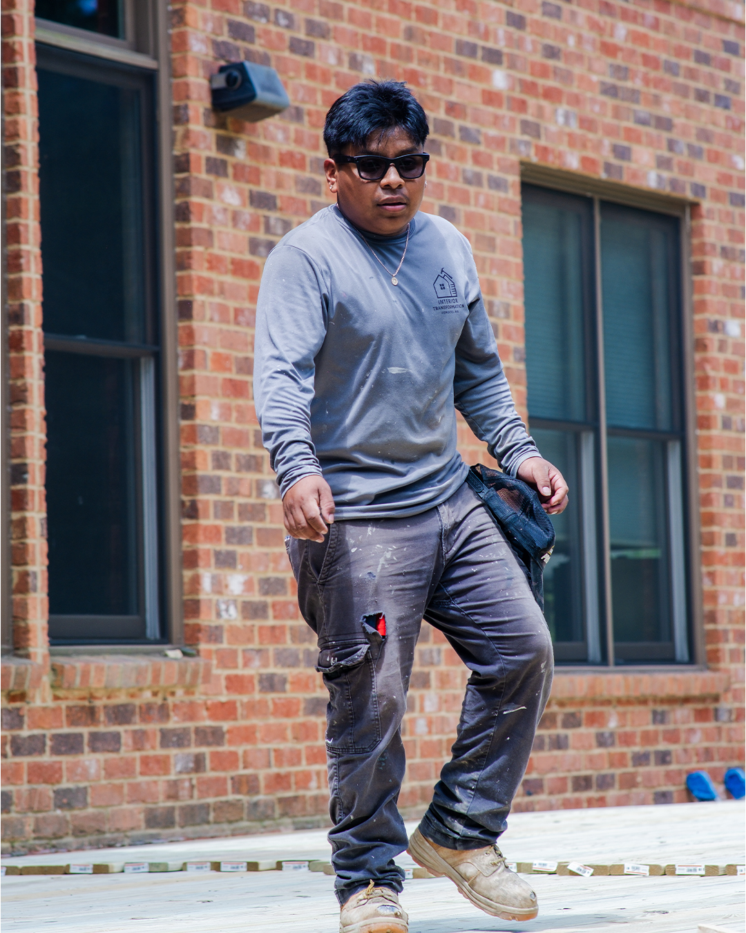Wilson Lopez of Interior Transformation Remodeling working on a deck rebuild in Metro Atlanta